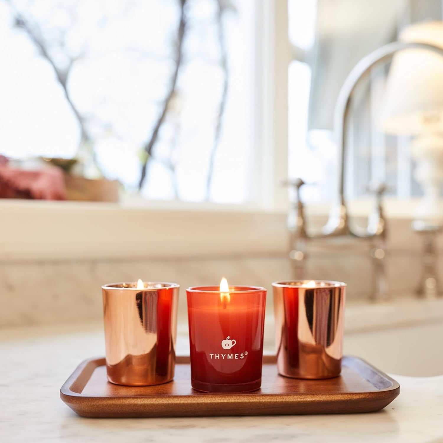 Simmered Cider Aromatic Votive Trio - Set of Three Votive Candles - Scented Candles with Notes of Freshly Pressed Apple, Crushed Clove, and Cardamom - Luxury Home Fragrance (2 Oz Each)