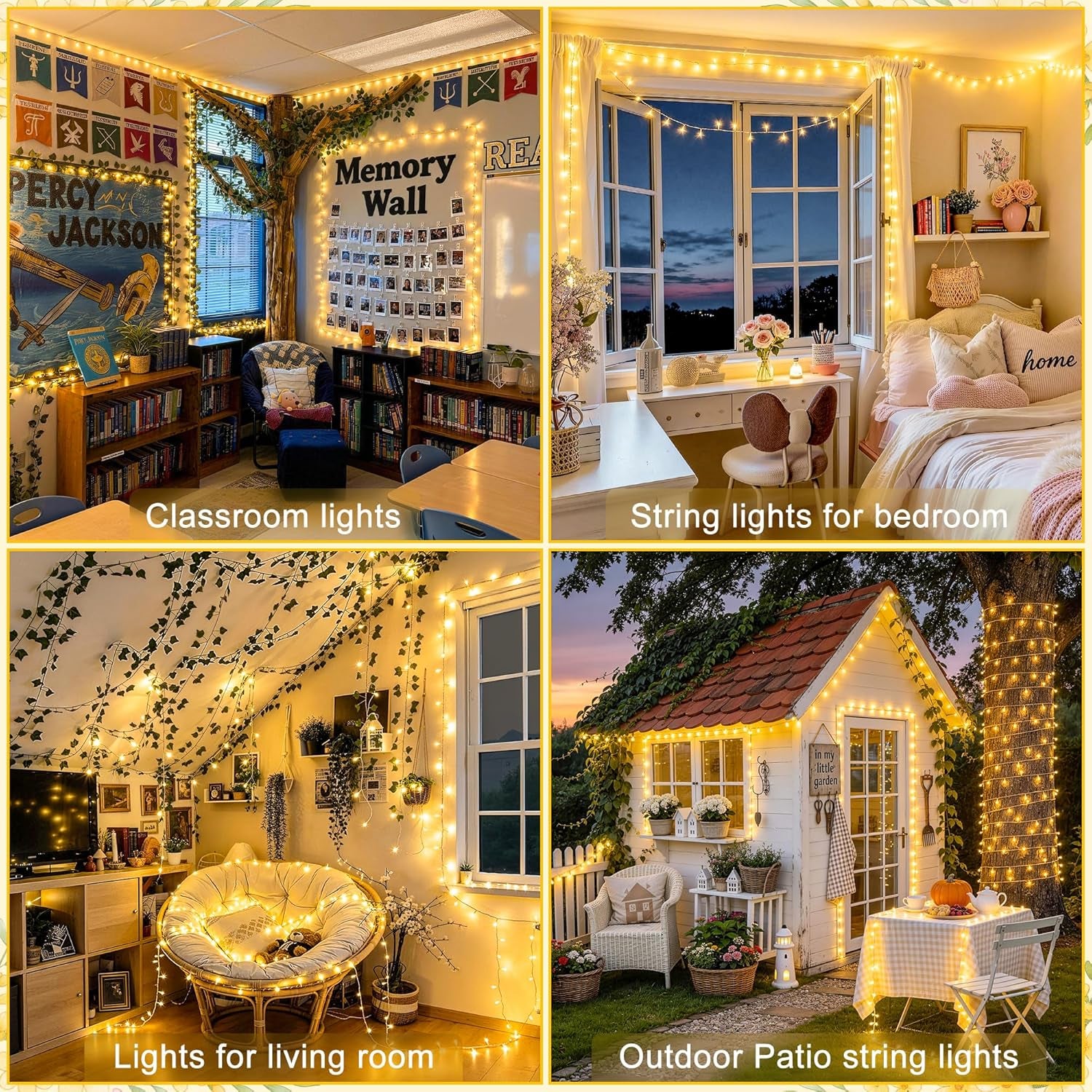 168FT 600 LED Christmas Lights Outdoor Waterproof Clear Wire Warm White Christmas Tree Lights Plug in String Fairy Lights for outside Indoor for Bedroom Wedding Party Holiday Xmas Decorations